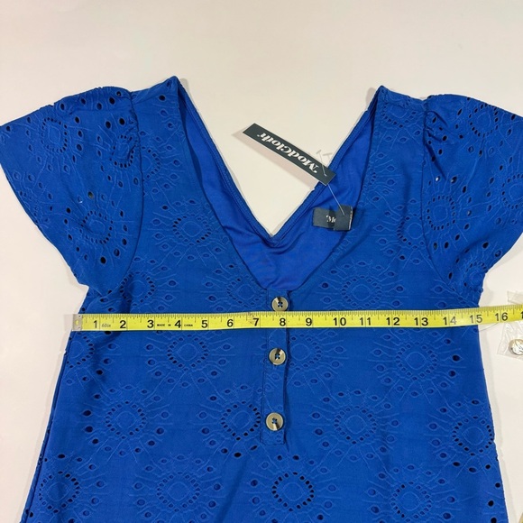 New ModCloth Light Shining Through Babydoll Dress Sapphire Blue - Picture 6 of 6